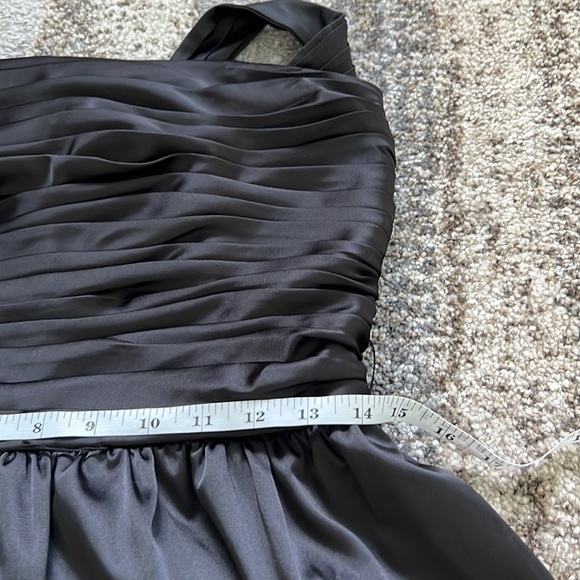 🖤WHBM,Gorgeous Black, Ruched Upper Cocktail Dress, Beaded Belt, Removable Strap - Picture 7 of 10